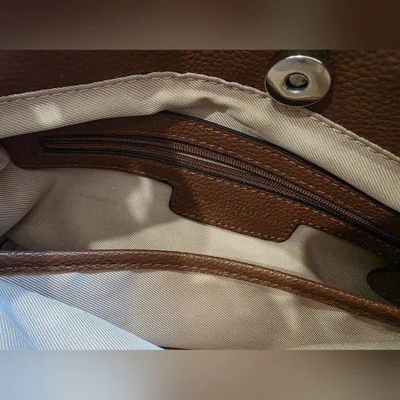 Dana Buchman Crossbody Bag Canvas Monogram Tan Preppy Classy Abstract Equestrian - Picture 4 of 14